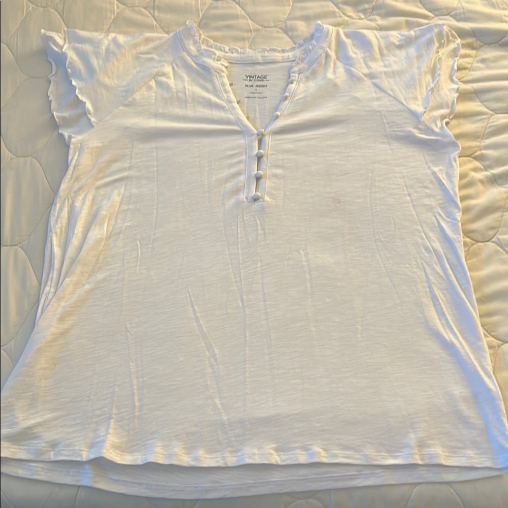 Torrid Vintage Flutter sleeves White Women's Top